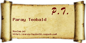 Paray Teobald névjegykártya